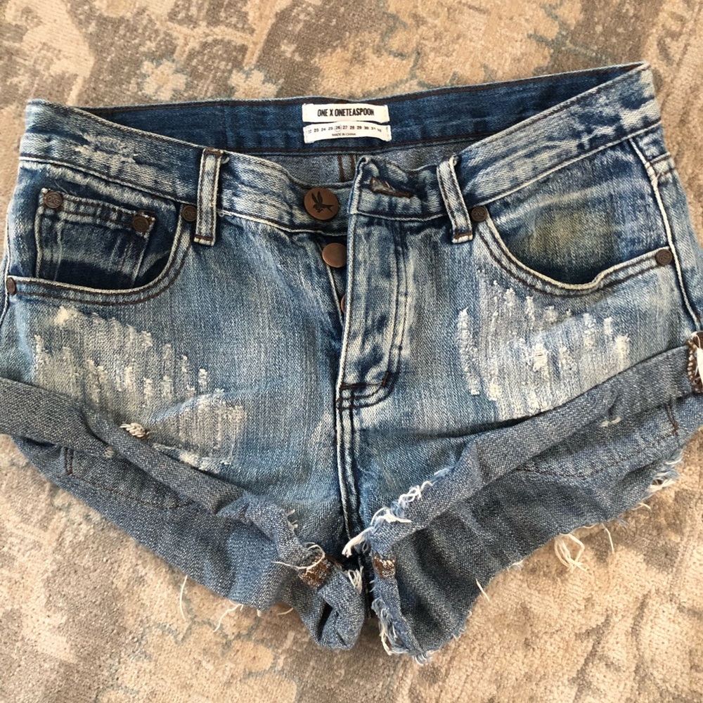 One Teaspoon Bandits High Waist Denim Shorts